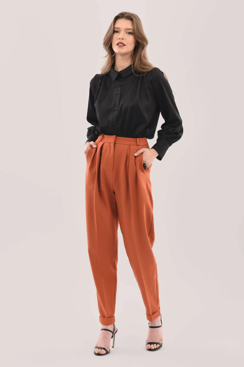 Closet London Rust Orange Wide Leg Trousers 5 Closet London Rust Orange Wide Leg Trousers - Image 3