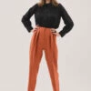 Closet London Rust Orange Wide Leg Trousers