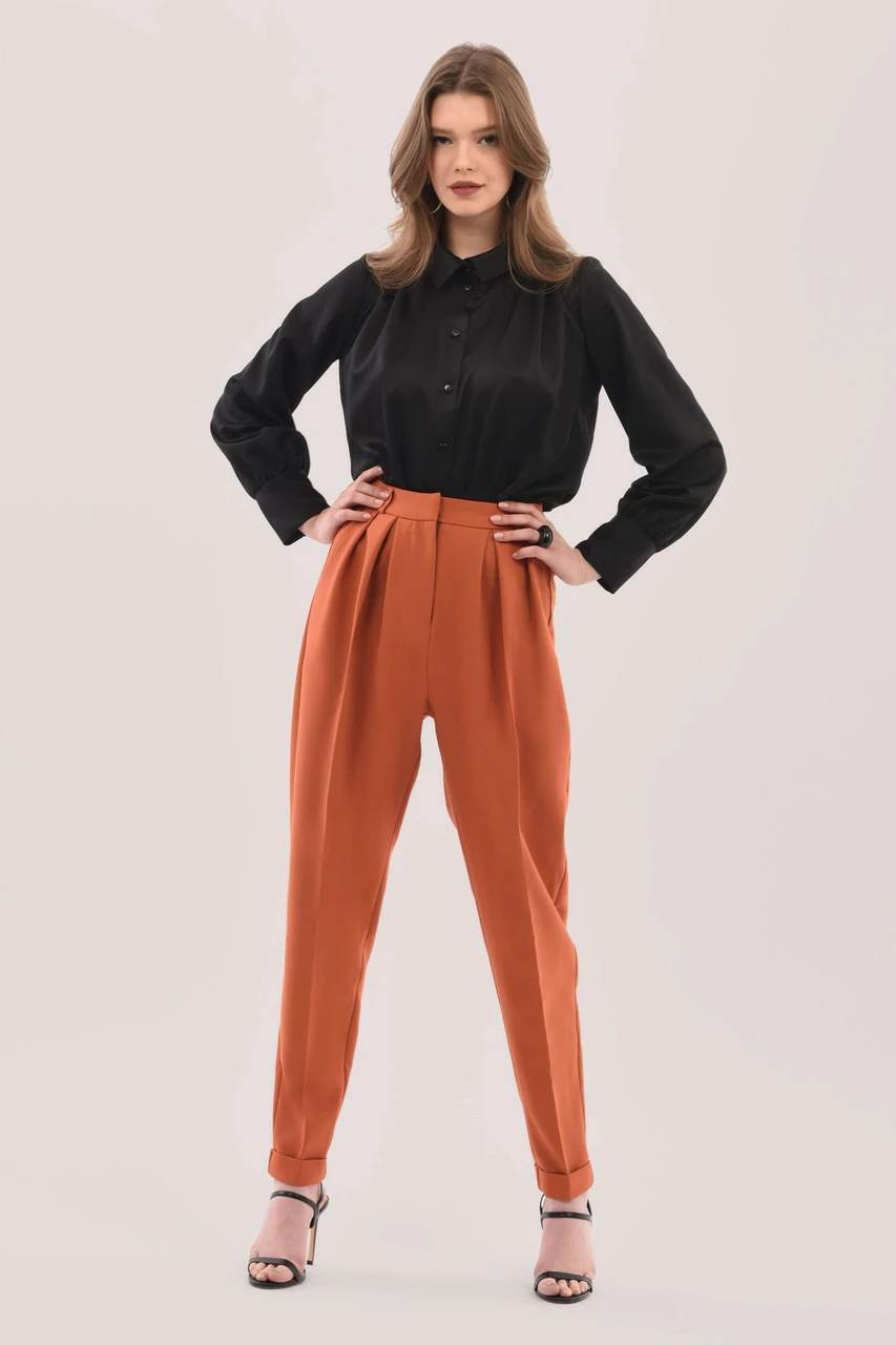 Closet London Rust Orange Wide Leg Trousers 3 Closet London Rust Orange Wide Leg Trousers