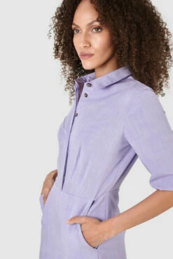Closet London Purple Shirt Jumpsuit -Closet London Popular Shop T7705 28 35902.1633705323