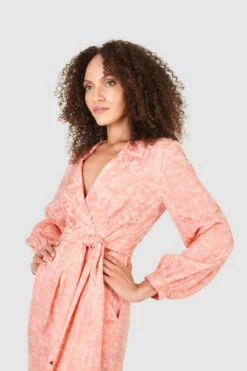 Closet London Peach Jacquard Floral Wrap Jumpsuit 8 Closet London Peach Jacquard Floral Wrap Jumpsuit -Closet London Popular Shop T7707 20 91934.1633705510