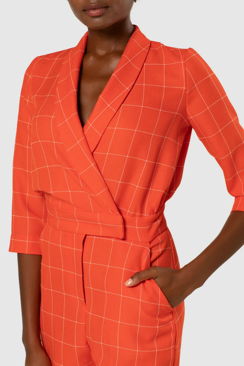 Closet London Orange Tuxedo Print Playsuit 6 Closet London Orange Tuxedo Print Playsuit - Image 4