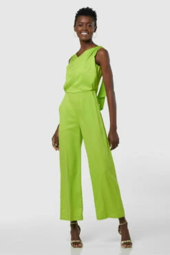 Closet London Lime Green Draped Bodice Jumpsuit -Closet London Popular Shop T7931 20211026 Closet London 0539 1 75520.1647517044