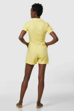 Closet London Lemon Yellow Shirt Playsuit -Closet London Popular Shop T7972 20211026 Closet London 0259 35787.1647516959