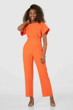 Closet London Orange Kimono Jumpsuit