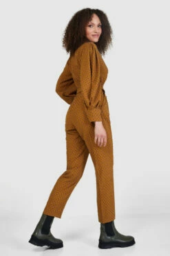 Closet London Bronze Brown Dobby Wrap Tie Waist Jumpsuit -Closet London Popular Shop T8607 29 12478.1658846830