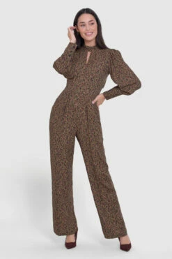 Closet London Bronze Print High Neck Jumpsuit -Closet London Popular Shop T8628 8 11650.1666606181
