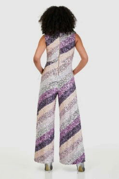 Closet London Blush Sequin V-Neck Jumpsuit -Closet London Popular Shop T8681 0502 95400.1662645122