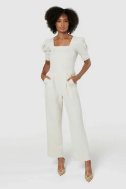 Closet LondonEcru Ivory Ribbed Wide Leg Jumpsuit -Closet London Popular Shop T8917 20220620 Closet London16147 81754.1668179264