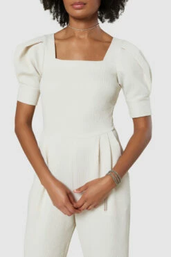 Closet LondonEcru Ivory Ribbed Wide Leg Jumpsuit -Closet London Popular Shop T8917 20220620 Closet London16169 93639.1668179285