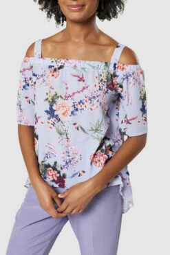 Closet London Multi Floral Gathered Strap Top