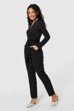 Closet London Petite BlackCross Over Jumpsuit -Closet London Popular Shop T8963 NAVY 2544 436991 54013.1679414139
