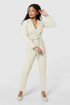 Closet London Petite Ivory White Cross Over Jumpsuit