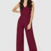Closet London Maroon Wide Leg Jumpsuit -Closet London Popular Shop T9440 MAROON 65279 50563.1691074423