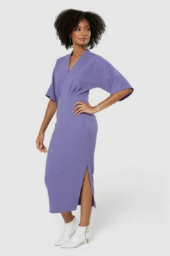 Closet London Lilac Purple PencilKimono Sleeves Midi Dress -Closet London Popular Shop Uvtr hrM 84387.1673345410