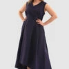 Closet London Curves Navy High Low Dress