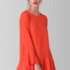 Closet London Orange A-Line Long Sleeve Frill Blouse