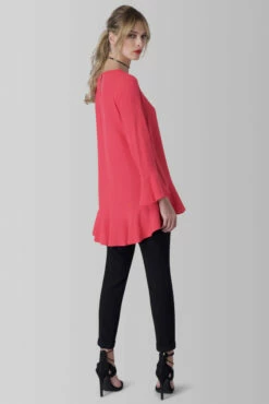 Closet London Pink A-Line Long Sleeve Frill Blouse -Closet London Popular Shop b2659 pink 28 42466.1566134961