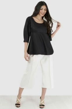 Closet London Black Volant Round Neck Blouse -Closet London Popular Shop b2741 black shirt blouse 1 13828.1665152729