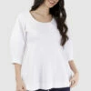 Closet London White Volant Round Neck Blouse