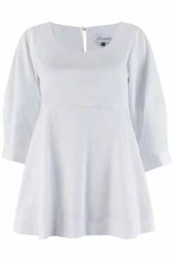 Closet London White Volant Round Neck Blouse -Closet London Popular Shop b2741 white 6 1 58090.1567606567