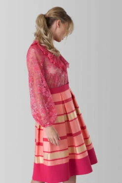 Closet London Pink Lace Long Sleeve High Collar Blouse -Closet London Popular Shop b2782 pink 2 17949.1566135319