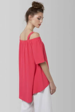 Closet London Pink Off The Shoulder Strap Blouse -Closet London Popular Shop b2785 pink 04 81837.1566135336
