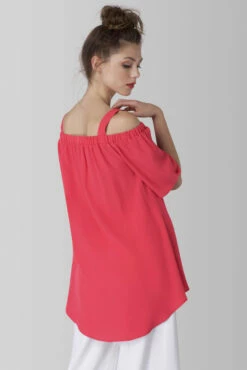 Closet London Pink Off The Shoulder Strap Blouse -Closet London Popular Shop b2785 pink 15 49384.1566135336
