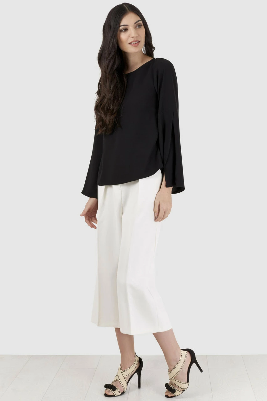 Closet London Black Volant Sleeve Blouse 4 Closet London Black Volant Sleeve Blouse - Image 2