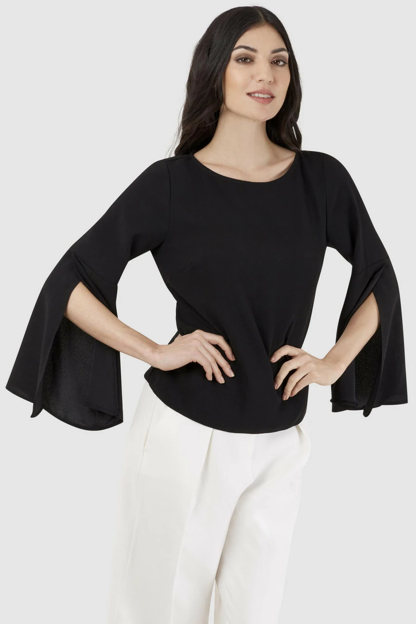 Closet London Black Volant Sleeve Blouse 3 Closet London Black Volant Sleeve Blouse