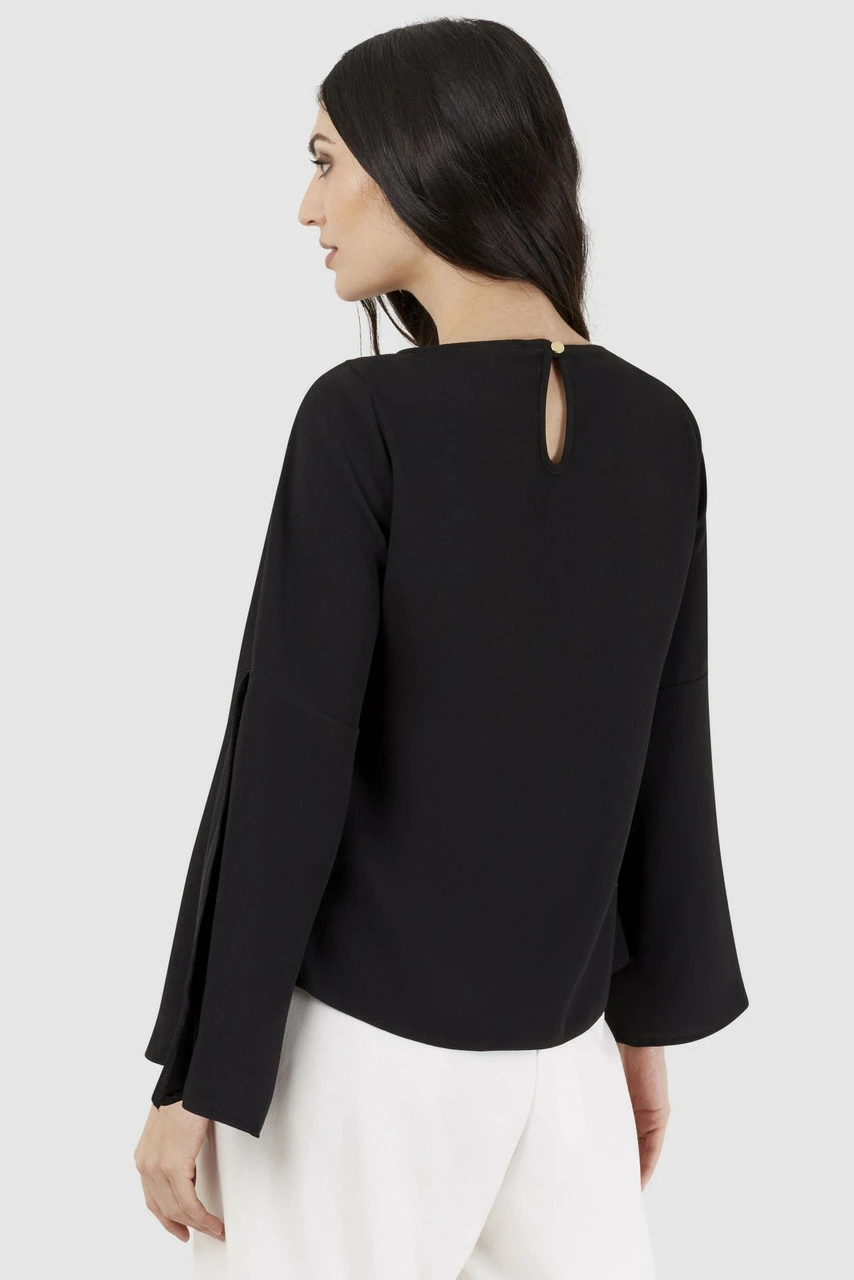 Closet London Black Volant Sleeve Blouse 5 Closet London Black Volant Sleeve Blouse - Image 3