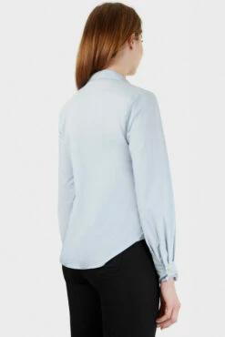 Closet London Blue Tie Wrap Over Long Sleeve Blouse -Closet London Popular Shop b344 pale blue tied wrap shirt 11 3 49332.1567081043