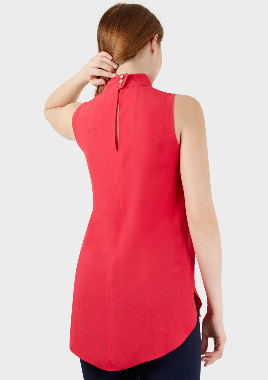 Closet London Pink High Neck Round Hem Blouse 5 Closet London Pink High Neck Round Hem Blouse - Image 3