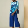 Closet London Blue Geometric Flared Split Sleeve Top -Closet London Popular Shop b4922 19 02 25 closet 0126 1 03197.1633089422