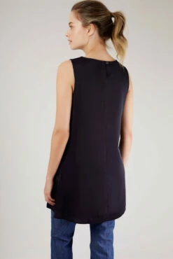 Closet London Navy Sleeveless V-Neck Blouse -Closet London Popular Shop b5076 navy 12 3 39582.1566151818