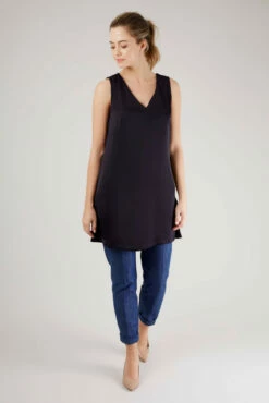 Closet London Navy Sleeveless V-Neck Blouse -Closet London Popular Shop b5076 navy 4 1 01271.1566151818