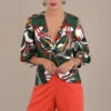 Closet LondonGreen Twisted Wrap Front Blouse With Palm Print -Closet London Popular Shop b5147 dsc 4177 92955.1668513724