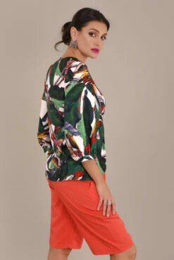 Closet LondonGreen Twisted Wrap Front Blouse With Palm Print -Closet London Popular Shop b5147 dsc 4183 77507.1566149923