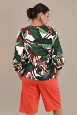 Closet LondonGreen Twisted Wrap Front Blouse With Palm Print -Closet London Popular Shop b5147 dsc 4186 66278.1566149923