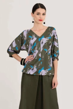 Closet London Khaki Kimono Blouse With Cuff Sleeve -Closet London Popular Shop b5430 dsc 6491 1 55222.1567600400