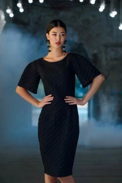 Closet London Black Jacquard Bodycon Pencil Dress