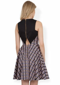 Closet London Triangle Cut Out Back Dress -Closet London Popular Shop d1480 multi back model 06533.1637253668