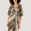Closet London Khaki Snakeskin Print Collar Wrap Dress -Closet London Popular Shop d4853 snakeskin 2 71360.1633089400