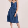 Closet London Blue A- Line Wrap Dress
