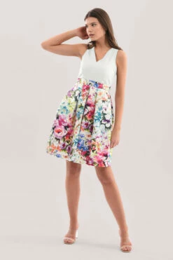 Closet London White Floral Full Skirt Dress -Closet London Popular Shop e9laCwbP 03213.1667210947