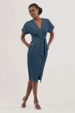 Closet London Blue Kimono Sleeves Wrap Midi Dress -Closet London Popular Shop fu6fG0JQ.jpeg 34923.1627301333