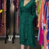 Closet London Green High-Low Wrap Print Midi Dress -Closet London Popular Shop green leopard 46986 11013.1678794451