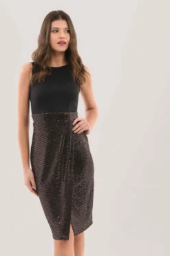 Closet London Black Sleeveless Pleated Pencil Dress -Closet London Popular Shop iV2wvsTA 17008.1625670531