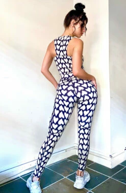 Closet London Black And White Heart Print Leggings -Closet London Popular Shop image00005 08136.1631787611