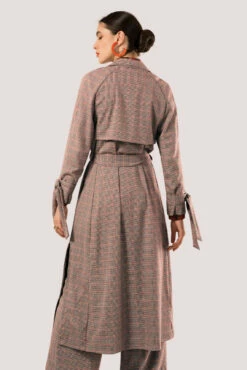 Closet London Red Check Tied Cuff Trench Coat -Closet London Popular Shop j4417 coat dsc 9470 41788.1566144471